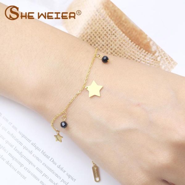 link, chain bracelets bangles link braclet charms stainless steel for women female silver gold femme accessories jewelry, Black
link, chain bracelets bangles link braclet charms stainless steel for women female silver gold femme accessories jewelry, Black