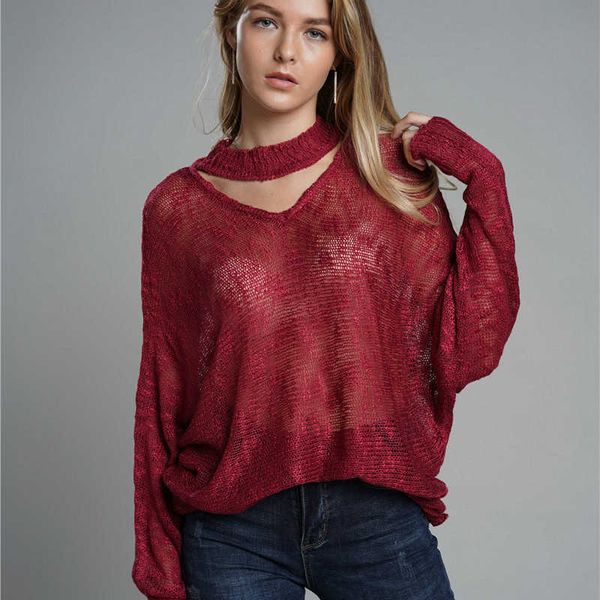 women's sweater autumn fashion solid color loose large size hollow thin bat sleeve female 210527, White;black
women's sweater autumn fashion solid color loose large size hollow thin bat sleeve female 210527, White;black