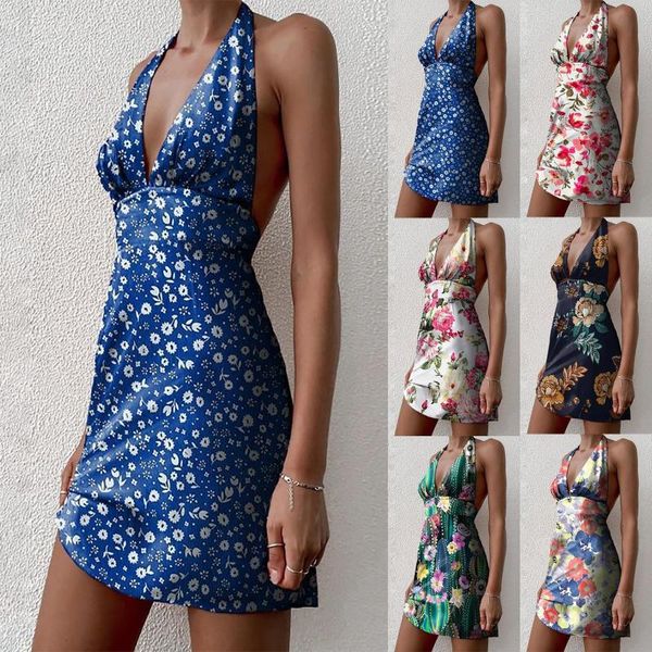 casual dresses women summer sleeveless floral print halter backless mini dress sweet femme robe longue evenning-dress 2021, Black;gray
casual dresses women summer sleeveless floral print halter backless mini dress sweet femme robe longue evenning-dress 2021, Black;gray