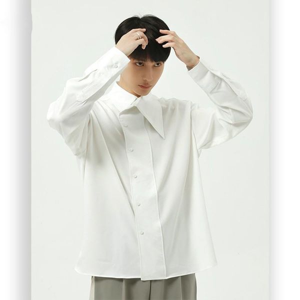 male japan korea style streetwear hip hop shirt men long sleeve casual asymmetry placket collar loose shirts men's, White;black
male japan korea style streetwear hip hop shirt men long sleeve casual asymmetry placket collar loose shirts men's, White;black