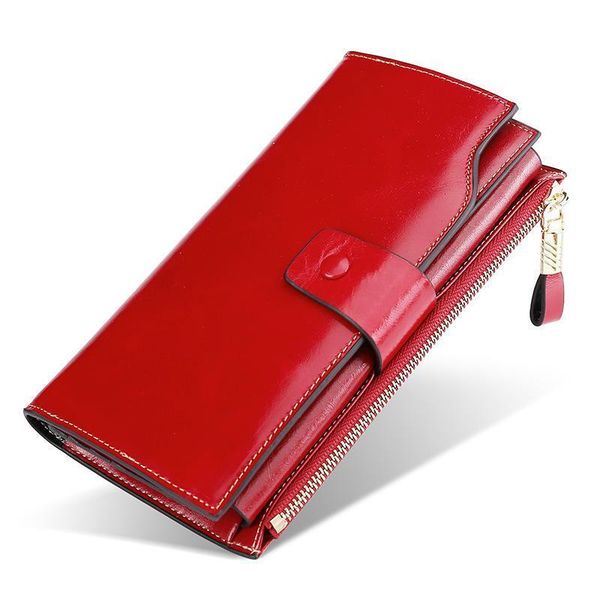 women clutch wallet genuine leather female long zipper purse ladies strap money bag for phone bags, Red;black
women clutch wallet genuine leather female long zipper purse ladies strap money bag for phone bags, Red;black
