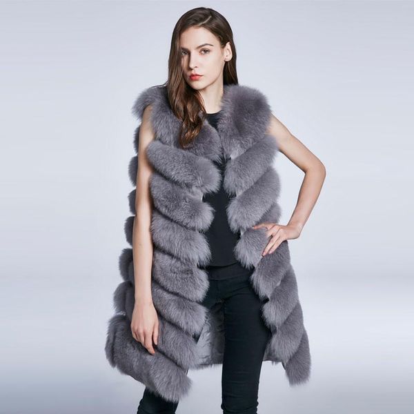 long winter real fur vest coat 90cm women genuine warm outerwear natural hmx-90c women's & faux, Black
long winter real fur vest coat 90cm women genuine warm outerwear natural hmx-90c women's & faux, Black