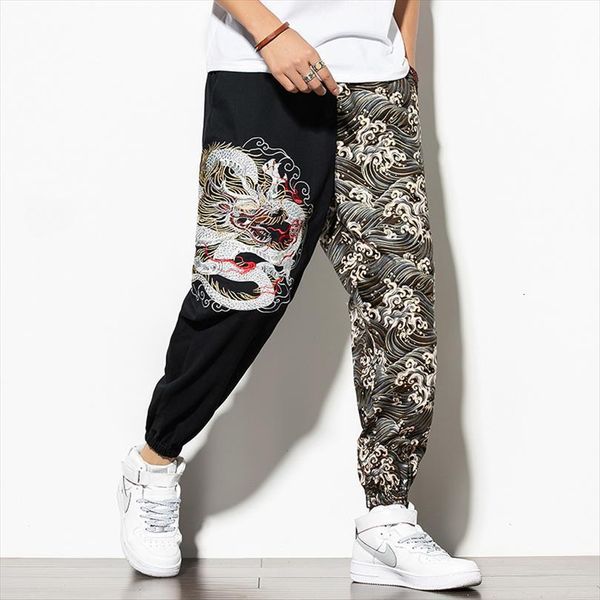2573 spring summer hip women pants hop vintage spliced color streetwear cotton linen harem chinese style embroidery dragon, Black
2573 spring summer hip women pants hop vintage spliced color streetwear cotton linen harem chinese style embroidery dragon, Black