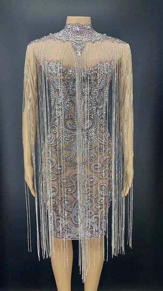 casual dresses sparkly crystals chains transparent long sleeves dress evening birthday celebrate rhinestones costume wedding dancer prom par, Black;gray
casual dresses sparkly crystals chains transparent long sleeves dress evening birthday celebrate rhinestones costume wedding dancer prom par, Black;gray