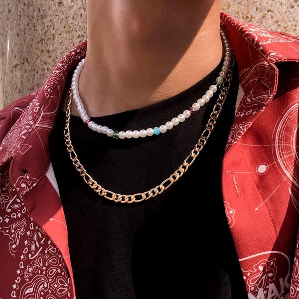 chains ingesight.z 2pcs/set imitation pearls crystal beads choker necklaces for men multi layered vintage link chain jewelry, Silver
chains ingesight.z 2pcs/set imitation pearls crystal beads choker necklaces for men multi layered vintage link chain jewelry, Silver