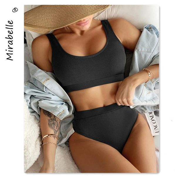 women's swimwear high waist bikini swimsuit women 2021 push up black biquini sports bather ribbed bathing suits summer beachwear, White;black
women's swimwear high waist bikini swimsuit women 2021 push up black biquini sports bather ribbed bathing suits summer beachwear, White;black