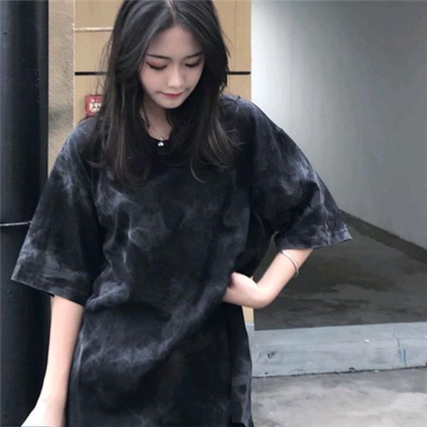 women's t-shirt harajuku tie dye tshirt women t shirt couples clothes short-sleeved causal loose retro half-sleeved o-nec, White
women's t-shirt harajuku tie dye tshirt women t shirt couples clothes short-sleeved causal loose retro half-sleeved o-nec, White