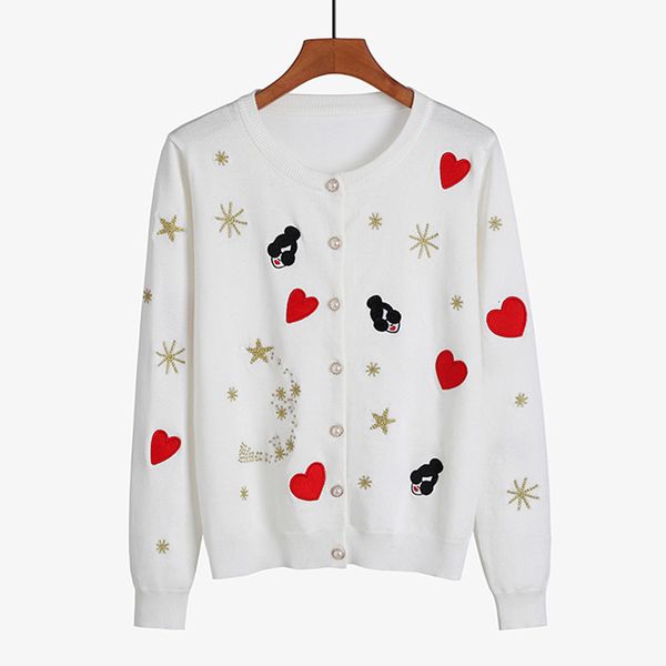 women's sweaters saleqi embroidered mesh jacket, spring, round collar, soft female cardigan with long sleeves, women's sweater q1d, White;black
women's sweaters saleqi embroidered mesh jacket, spring, round collar, soft female cardigan with long sleeves, women's sweater q1d, White;black