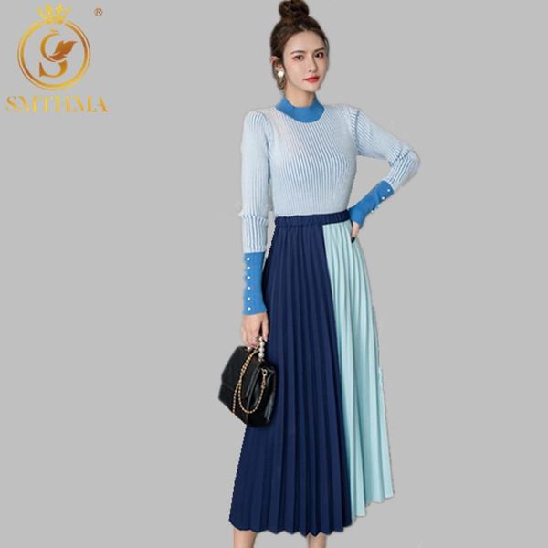 two piece dress smthma autumn winter women elegant sweater pullover + pleated patchwork skirt 2 set suit, White
two piece dress smthma autumn winter women elegant sweater pullover + pleated patchwork skirt 2 set suit, White
