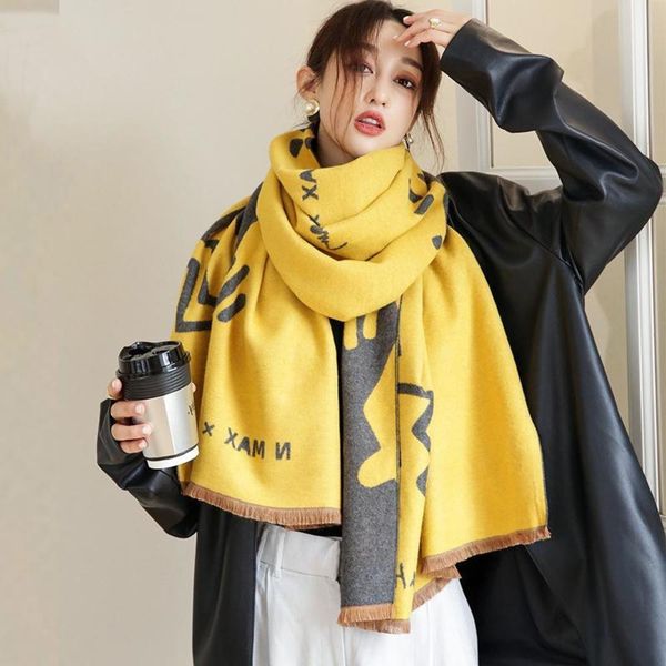 scarves luxury winter cashmere scarf women thick blanket neckerchief shawls and wraps lovely hijab ladies long echarpe pashmina bufanda, Blue;gray
scarves luxury winter cashmere scarf women thick blanket neckerchief shawls and wraps lovely hijab ladies long echarpe pashmina bufanda, Blue;gray