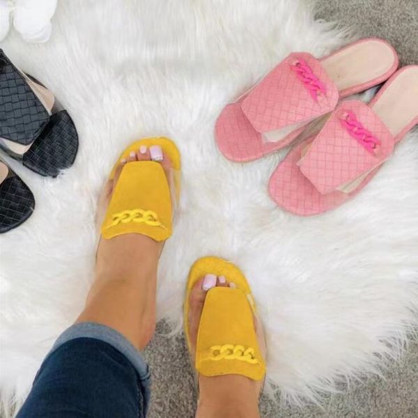 slippers chain solid color stitching ladies 2021 women fashion flat shoes sandals outdoor wild beach, Black
slippers chain solid color stitching ladies 2021 women fashion flat shoes sandals outdoor wild beach, Black