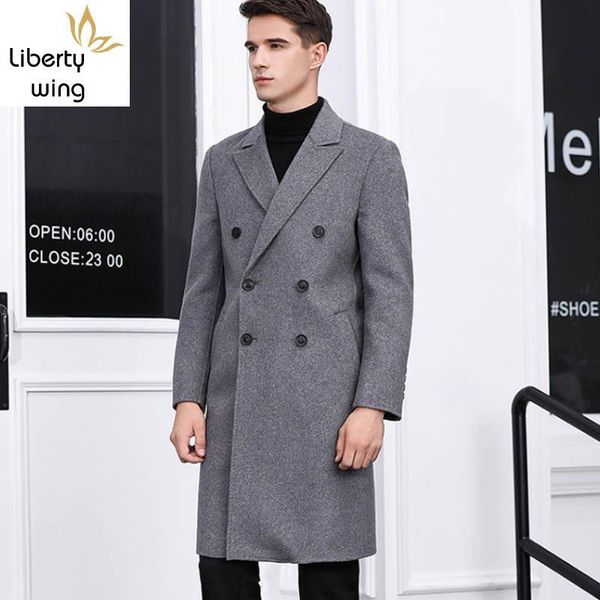 men's wool & blends autumn winter woolen overcoat men double breasted thicken long coat fashion brand casual solid office male cashmere, Black
men's wool & blends autumn winter woolen overcoat men double breasted thicken long coat fashion brand casual solid office male cashmere, Black