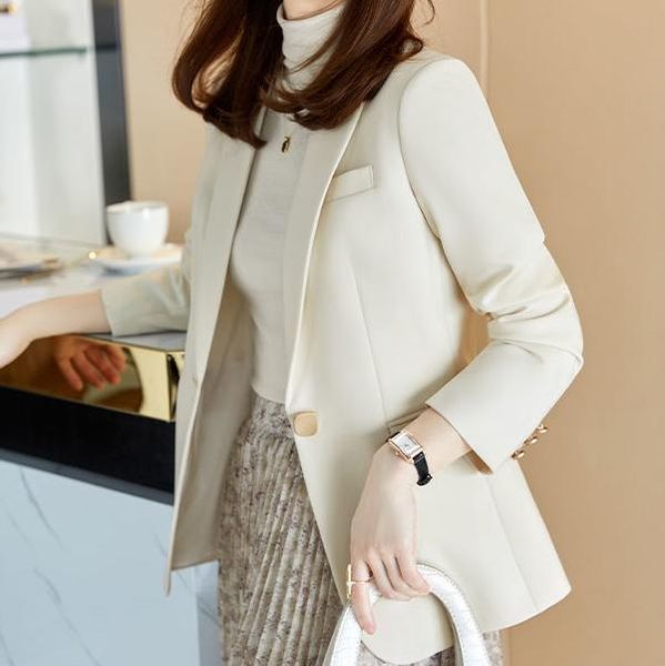 women's suits & blazers khaki suit jacket female early autumn long-sleeved design sense niche manager ladies blazer women, White;black
women's suits & blazers khaki suit jacket female early autumn long-sleeved design sense niche manager ladies blazer women, White;black