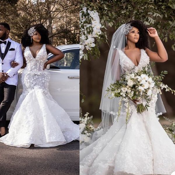plus size mermaid wedding dress deep v neck short sleeve bridal gowns robes de mariée 3d floral appliques bride dresses, White
plus size mermaid wedding dress deep v neck short sleeve bridal gowns robes de mariée 3d floral appliques bride dresses, White