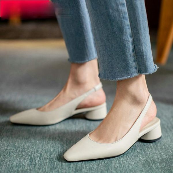 sandals 2021 square med heel back strap women microfiber summer ladies pumps pointed toe concise female shoes size 34-43, Black
sandals 2021 square med heel back strap women microfiber summer ladies pumps pointed toe concise female shoes size 34-43, Black
