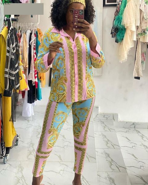 women's two piece pants fashion women set print full sleeve turn-down collar single breasted shirts pencil 2 sets outfit autumn, White
women's two piece pants fashion women set print full sleeve turn-down collar single breasted shirts pencil 2 sets outfit autumn, White