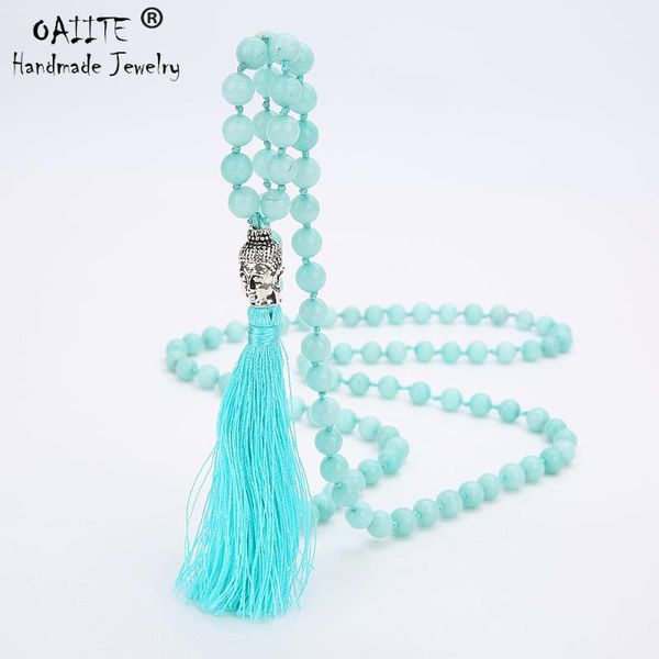 pendant necklaces oaiite 1108 mala hand-knotted necklaces, buddha head fringed tianhe stone, Silver
pendant necklaces oaiite 1108 mala hand-knotted necklaces, buddha head fringed tianhe stone, Silver