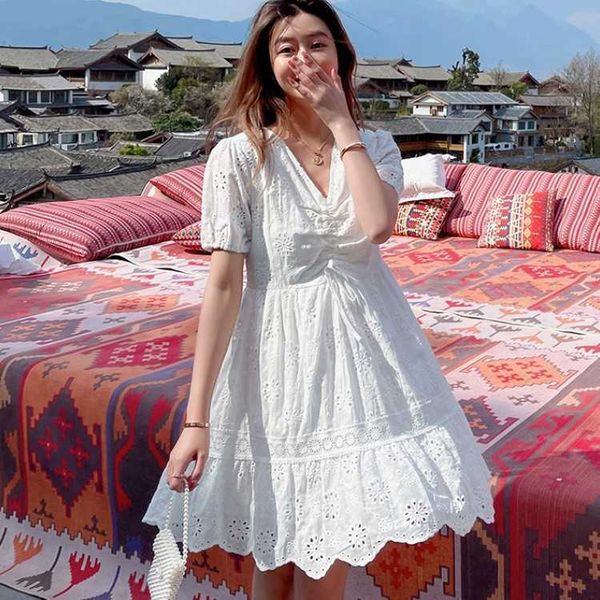 fashion elegant drawstring v-neck cotton hollow embroidery party dress summer short sleeve casual ruffles mini 210526, Black;gray
fashion elegant drawstring v-neck cotton hollow embroidery party dress summer short sleeve casual ruffles mini 210526, Black;gray