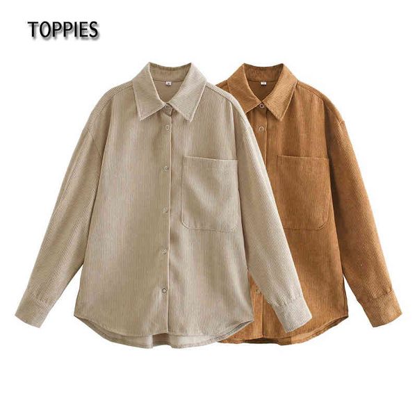 ies women shirt jacket vintage corduroy button coat oversized loose jakcet female turn down collar 210412, Black;brown
ies women shirt jacket vintage corduroy button coat oversized loose jakcet female turn down collar 210412, Black;brown