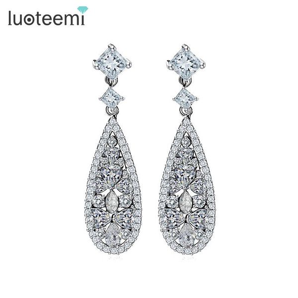 dangle & chandelier luoteemi brand selling luxury drop earrings withe stones for women cubic zircon wedding bridal dinner brincos jewelr, Silver
dangle & chandelier luoteemi brand selling luxury drop earrings withe stones for women cubic zircon wedding bridal dinner brincos jewelr, Silver