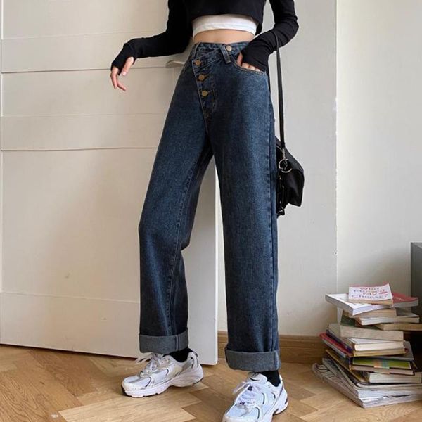 women's jeans vintage blue washed women high waist loose straight denim pants 2022 korean style streetwear undefined wide leg
women's jeans vintage blue washed women high waist loose straight denim pants 2022 korean style streetwear undefined wide leg