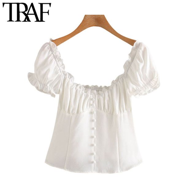 traf women sweet fashion ruffled cropped blouses vintage puff sleeve side zipper female shirts blusas chic 210415, White
traf women sweet fashion ruffled cropped blouses vintage puff sleeve side zipper female shirts blusas chic 210415, White