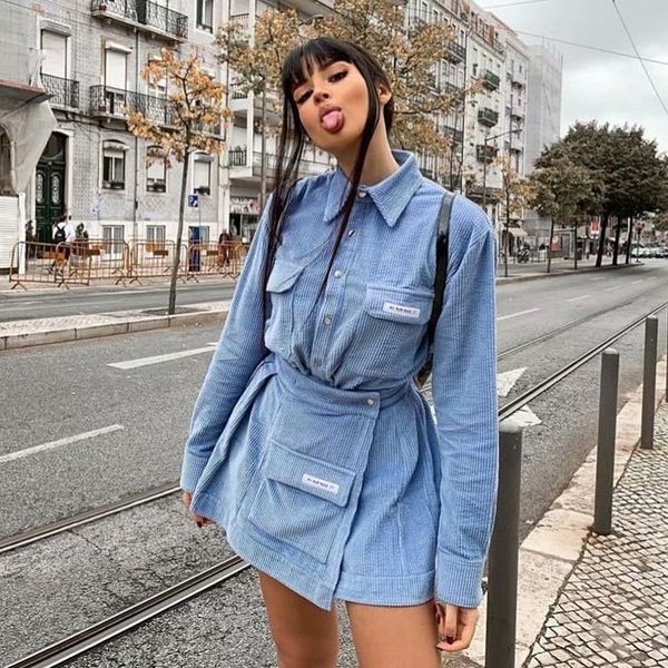 two piece dress women corduroy button cardigan turn-down collar single breast coat skirt long sleeve skirts loose autumn winter pcs set, White
two piece dress women corduroy button cardigan turn-down collar single breast coat skirt long sleeve skirts loose autumn winter pcs set, White