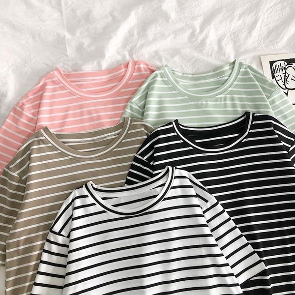 solid color striped punk women t shirts o neck casual harajuku short sleeve korean fashion camiseta feminina top, White
solid color striped punk women t shirts o neck casual harajuku short sleeve korean fashion camiseta feminina top, White
