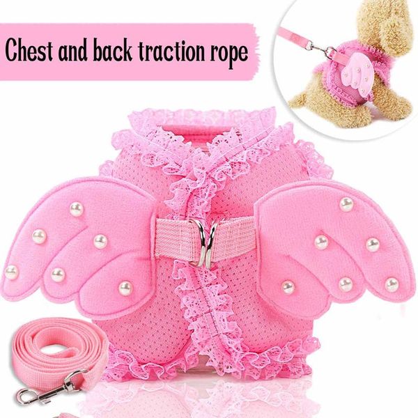 dog collars & leashes lace mesh pet harness pearls wing adjustable for small dogs cats accessories
dog collars & leashes lace mesh pet harness pearls wing adjustable for small dogs cats accessories