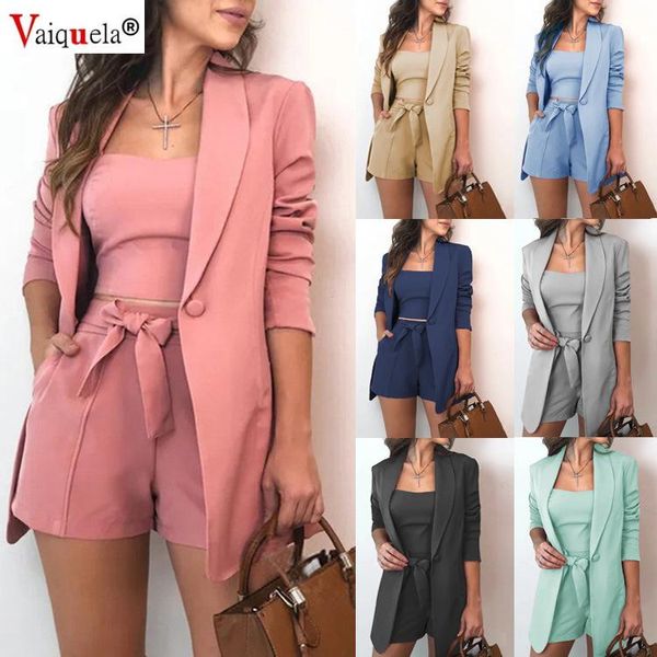 women's tracksuits solid color vest suit jacket fashion temperament high waist shorts three-piece woolen coat bow sweet, Gray
women's tracksuits solid color vest suit jacket fashion temperament high waist shorts three-piece woolen coat bow sweet, Gray