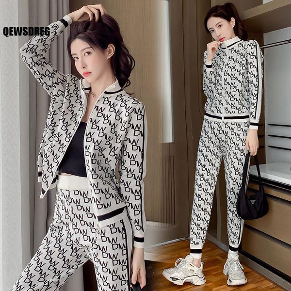 women's two piece pants 2021 sportswear 2 set spring clothing full printed striped sports suit autumn loose two-piece tide, White
women's two piece pants 2021 sportswear 2 set spring clothing full printed striped sports suit autumn loose two-piece tide, White