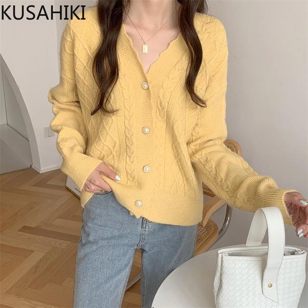 women's knits & tees kusahiki 2021 autumn sweet twisted knitted cardigan korean long sleeve v-neck sweater causal solid chic knitwear c, White
women's knits & tees kusahiki 2021 autumn sweet twisted knitted cardigan korean long sleeve v-neck sweater causal solid chic knitwear c, White