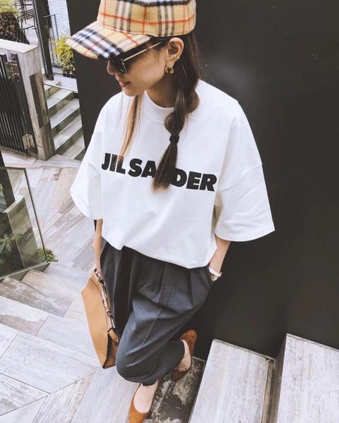 fashion designers jil minimalist oversized sander printed short sleeve tshirt clothes dress, White
fashion designers jil minimalist oversized sander printed short sleeve tshirt clothes dress, White