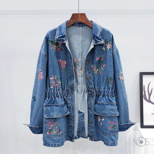 women's jackets embroidery denim female jacket flowers of the vintage elastic waistline mid-length jeans outwear spring harajuku button, Black;brown
women's jackets embroidery denim female jacket flowers of the vintage elastic waistline mid-length jeans outwear spring harajuku button, Black;brown