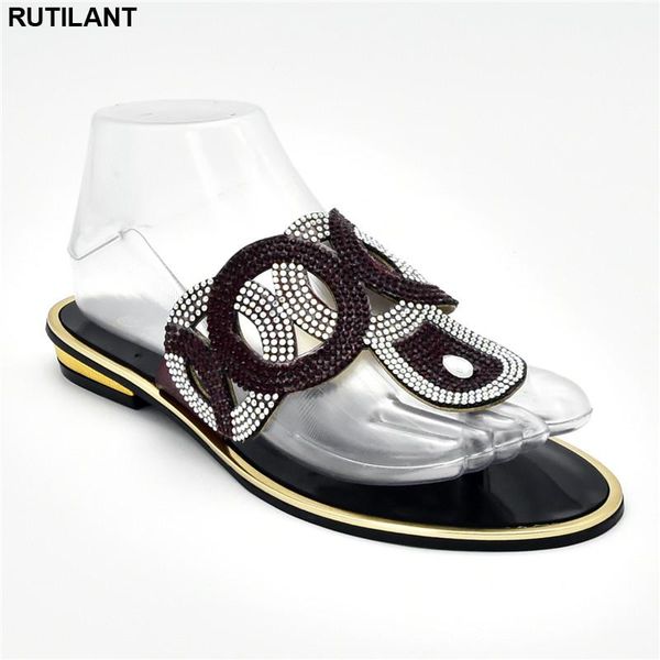dress shoes women low (1cm-3cm) summer plataform luxury 2021 woman sandalie pu, Black