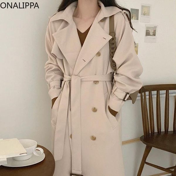 women's trench coats onalippa long women korean autumn french gentle sweet temperament lapel double breasted tie waist over knee coat f, Tan;black
women's trench coats onalippa long women korean autumn french gentle sweet temperament lapel double breasted tie waist over knee coat f, Tan;black