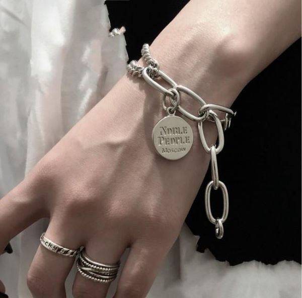 link, chain punk hippie round card letter bracelets harajuku figaro on hand retro geometric coin pendant jewelry gift, Black
link, chain punk hippie round card letter bracelets harajuku figaro on hand retro geometric coin pendant jewelry gift, Black