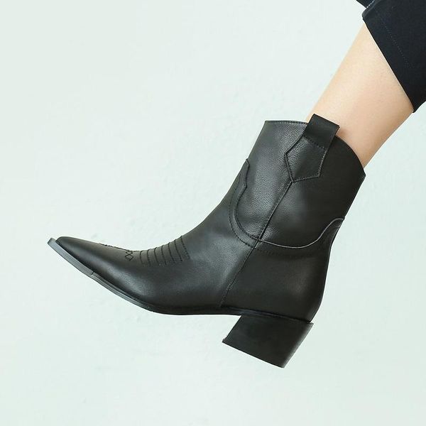 boots mezereon women full grain leather woman ankle slip on shoes pointed toe super star design riding eur 43, Black
boots mezereon women full grain leather woman ankle slip on shoes pointed toe super star design riding eur 43, Black
