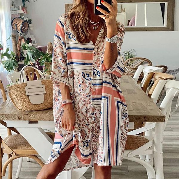 casual dresses summer women loose geometric pattern 3/4 flare sleeve button up big shirt dress plus size maxi for, Black;gray
casual dresses summer women loose geometric pattern 3/4 flare sleeve button up big shirt dress plus size maxi for, Black;gray
