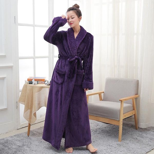women's sleepwear winter thick nightgown solid terry long sleeve ladies bathrobe pockets warm flannel v neck loose bath robes for coupl, Black;red
women's sleepwear winter thick nightgown solid terry long sleeve ladies bathrobe pockets warm flannel v neck loose bath robes for coupl, Black;red