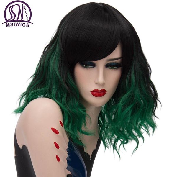 synthetic wigs msiwigs two tones short cosplay for women pink white wavy ombre wig with bangs purple natural hair, Black
synthetic wigs msiwigs two tones short cosplay for women pink white wavy ombre wig with bangs purple natural hair, Black