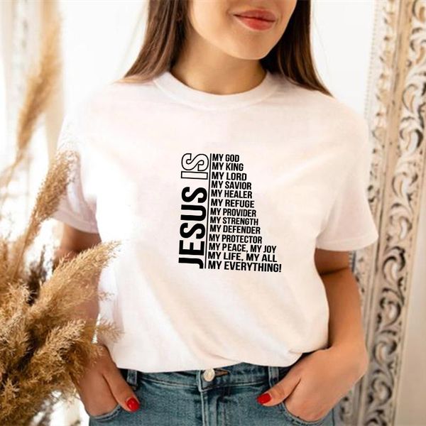 women's t-shirt summer t shirt women jesus is my god printing christian tshirts short sleeve casual harajuku female shirts, White
women's t-shirt summer t shirt women jesus is my god printing christian tshirts short sleeve casual harajuku female shirts, White