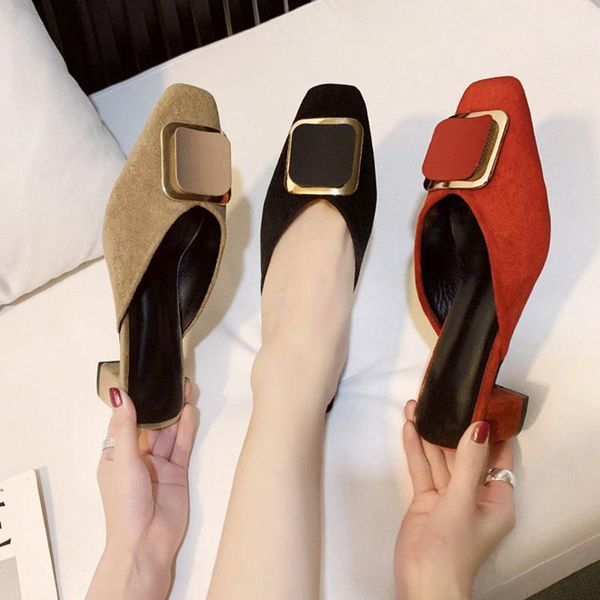 slippers woman spring summer mid heels women shoes casual flock zapatos de mujer square heel outside slides sandalias, Black
slippers woman spring summer mid heels women shoes casual flock zapatos de mujer square heel outside slides sandalias, Black