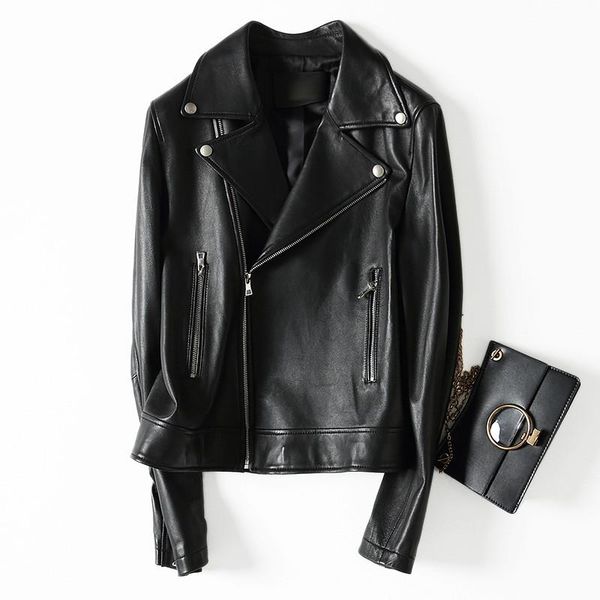 women's leather & faux 2021 genuine jacket women motorcycle rivet real sheepskin coat female spring autumn short slim jackets outerwear, Black
women's leather & faux 2021 genuine jacket women motorcycle rivet real sheepskin coat female spring autumn short slim jackets outerwear, Black