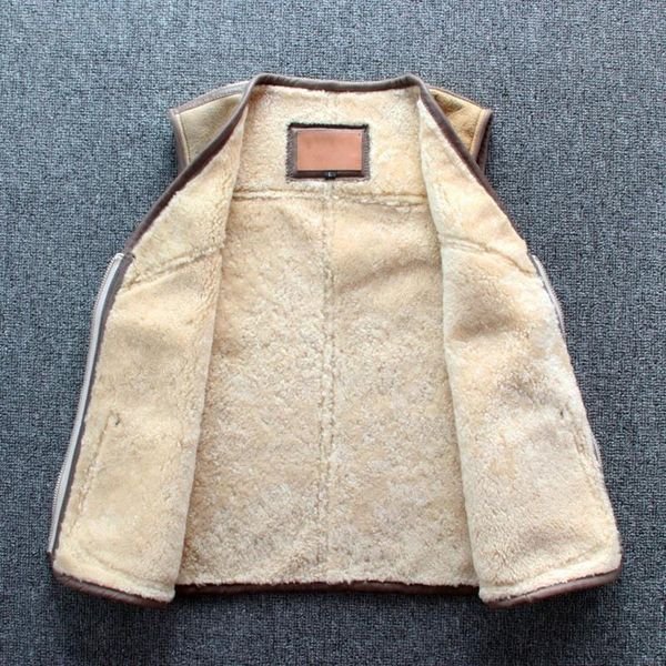 men's vests mens winter natural shearling vest wool lining warm slim fit moto biker waistcoat vintage sleeveless leather jacket luxury, Black;white
men's vests mens winter natural shearling vest wool lining warm slim fit moto biker waistcoat vintage sleeveless leather jacket luxury, Black;white