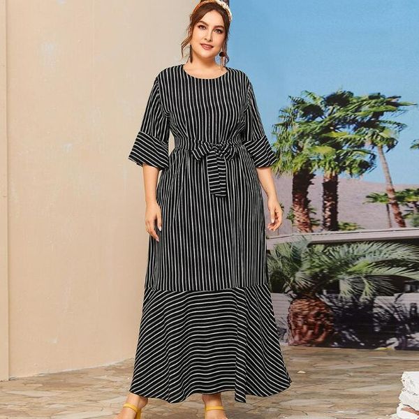 casual dresses plus size dress summer women 2021 three quarter sleeve striped print black ruffles maxi long bc532, Black;gray
casual dresses plus size dress summer women 2021 three quarter sleeve striped print black ruffles maxi long bc532, Black;gray