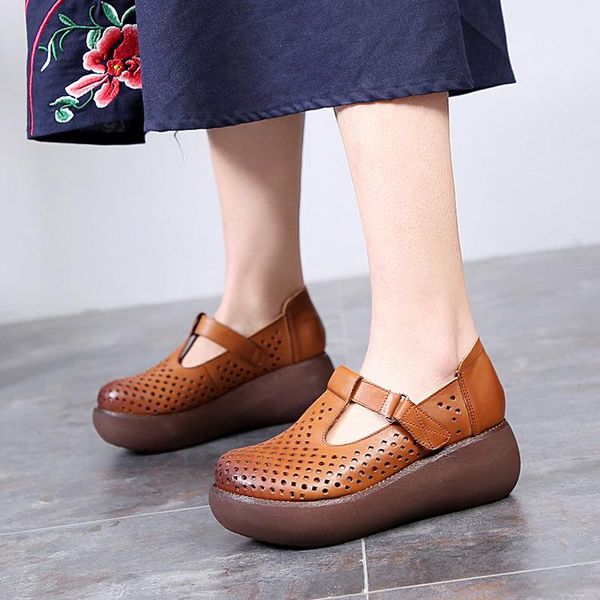 women sandals genuine leather ladies handmade hollow out retro casual shoes 2021 spring mommy platform hook loop, Black
women sandals genuine leather ladies handmade hollow out retro casual shoes 2021 spring mommy platform hook loop, Black