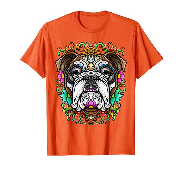bulldog day of the dead t-shirt dia de los muertos dog skull, White;black 
bulldog day of the dead t-shirt dia de los muertos dog skull, White;black