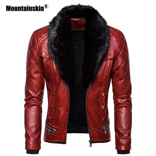 men's fur & faux mountainskin 2021 winter leather jacket mens motorcycle pu coat fashion collar outerwear male brand clothing sa877, Black
men's fur & faux mountainskin 2021 winter leather jacket mens motorcycle pu coat fashion collar outerwear male brand clothing sa877, Black
