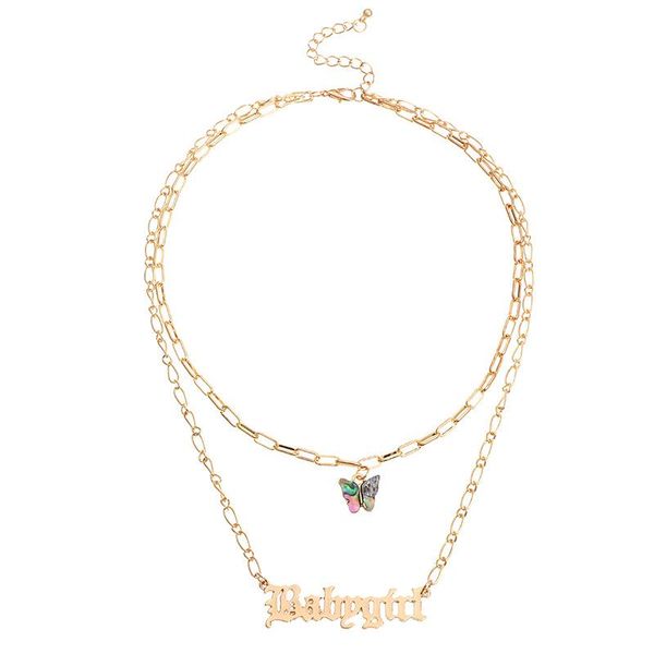 women fashion acrylic butterfly english font pendants necklace double layer babygirl choker statement jewelry for lady pendant necklaces, Silver
women fashion acrylic butterfly english font pendants necklace double layer babygirl choker statement jewelry for lady pendant necklaces, Silver